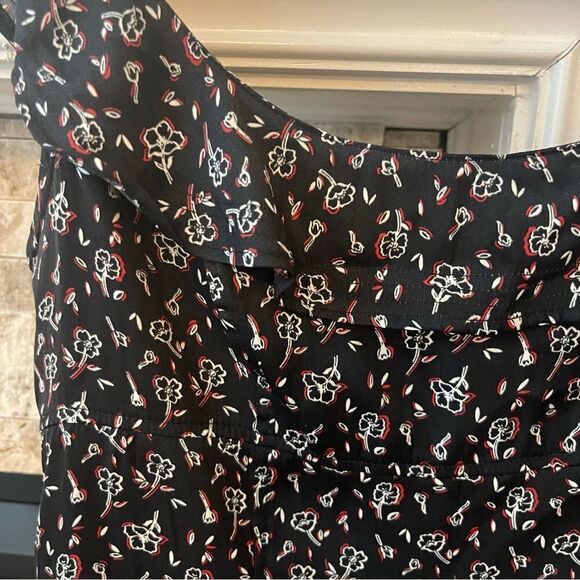 Free People Stay with You Ruffled Blouse in Black Top Small - Picture 3 of 5